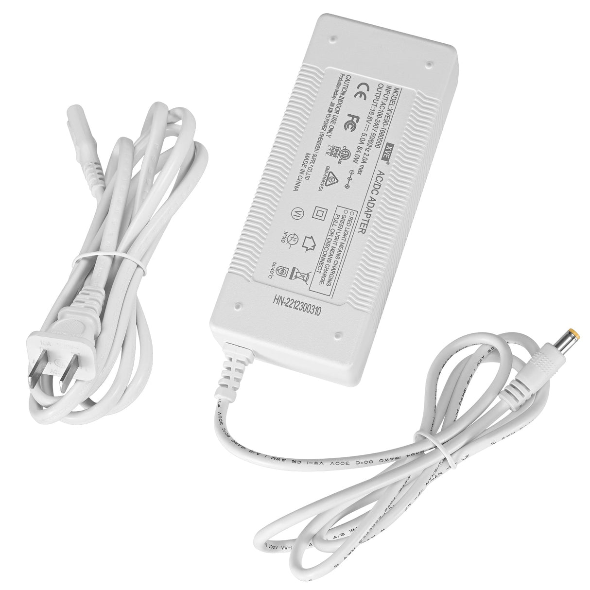 Adaptador de corriente y cable blancos para VP-1/VP-2: solución de carga universal