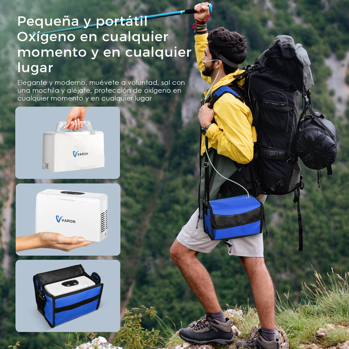 Máquina de oxígeno portátil VL-2 con batería pequeña ideal para caminar y hacer turismo