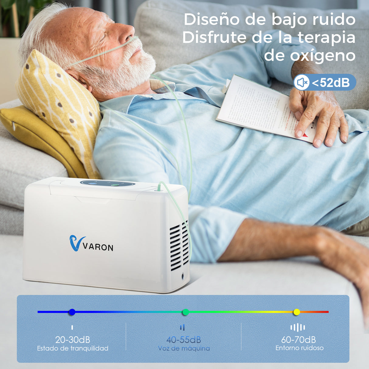 Concentrador de oxígeno VARON VL-2 Light Series, silencioso y confiable