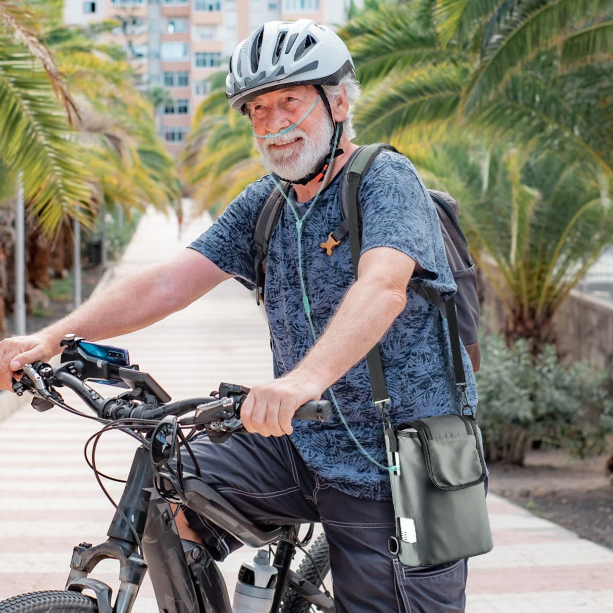 Concentrador de oxígeno portátil de flujo de pulso VARON VP-2 para el viejo