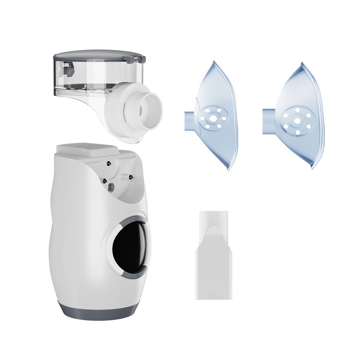 El nebulizador portátil VARON viene con máscaras de diferentes tamaños y boquillas adecuadas para adultos y niños.