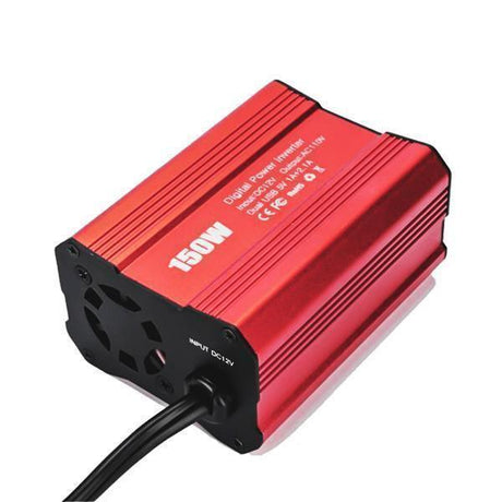 Inversor de corriente para coche de 150 W con doble USB: convertidor de 12 V a 110 V/220 V