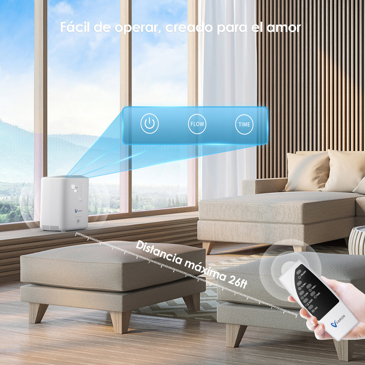 Máquina de oxígeno para el hogar VARON VH-3, operación sencilla con control remoto