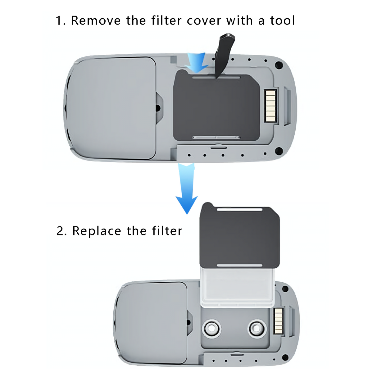 Guía visual para reemplazar el filtro para concentrador de oxigeno VP-8G paso a paso