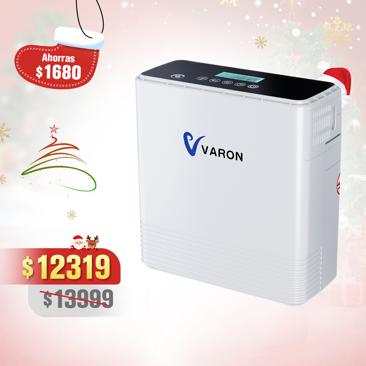 Concentrador de oxígeno portátil continuo VARON VP-6 | Caudal de 1-6 niveles (ajustable)