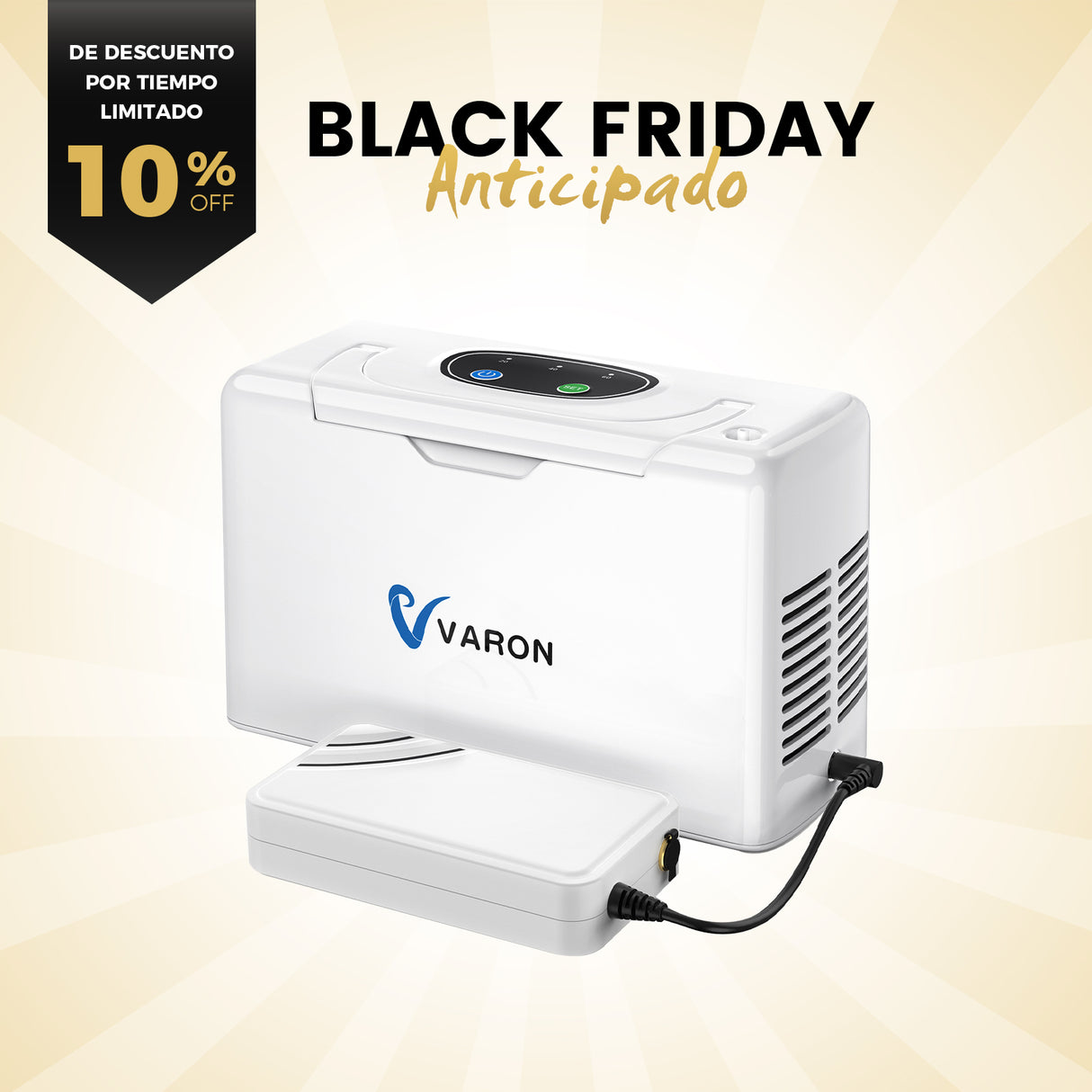 Concentrador de oxígeno portátil continuo VARON VL-2 Light de 3 l/min