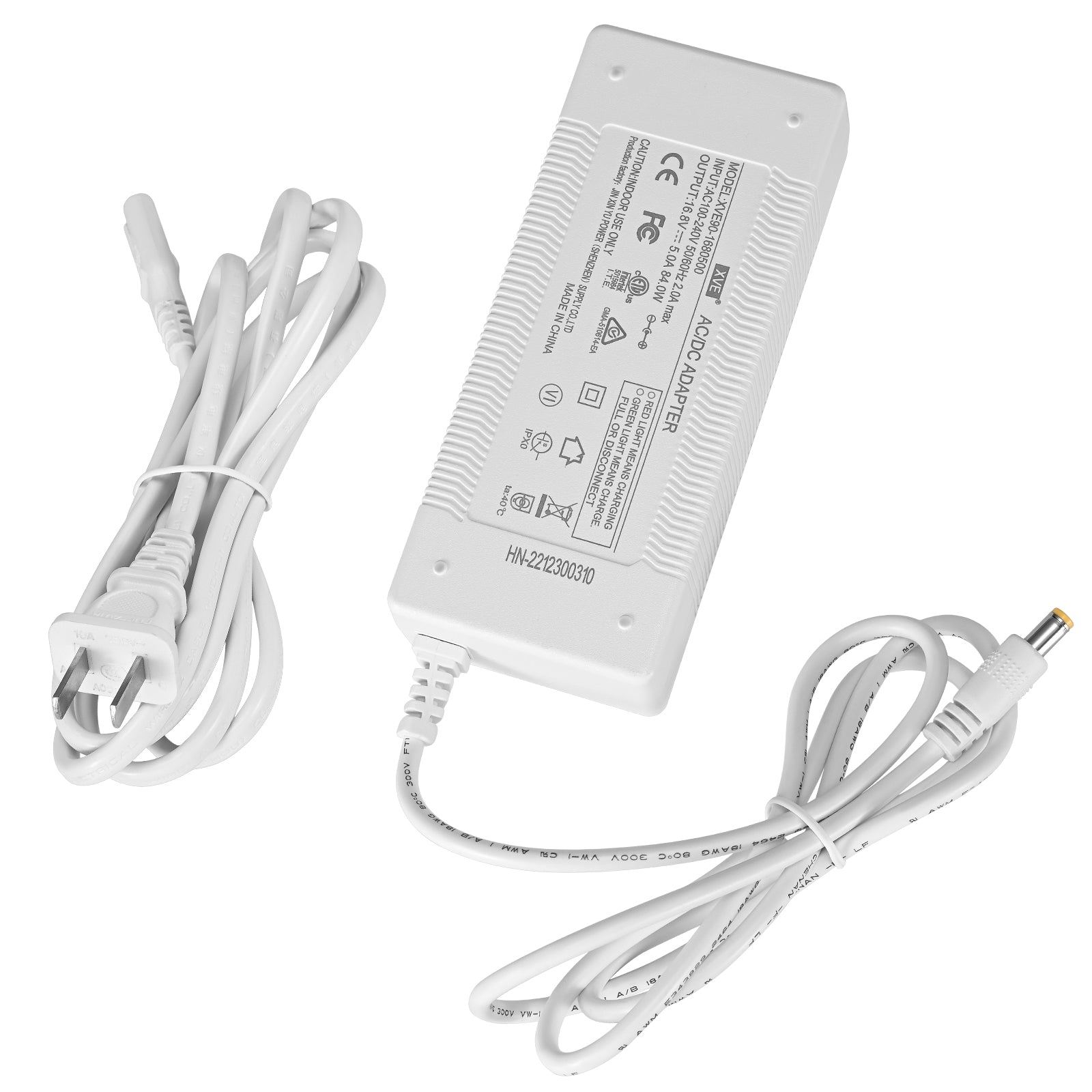 Adaptador de corriente y cable blancos para VP-1/VP-2: solución de carga universal