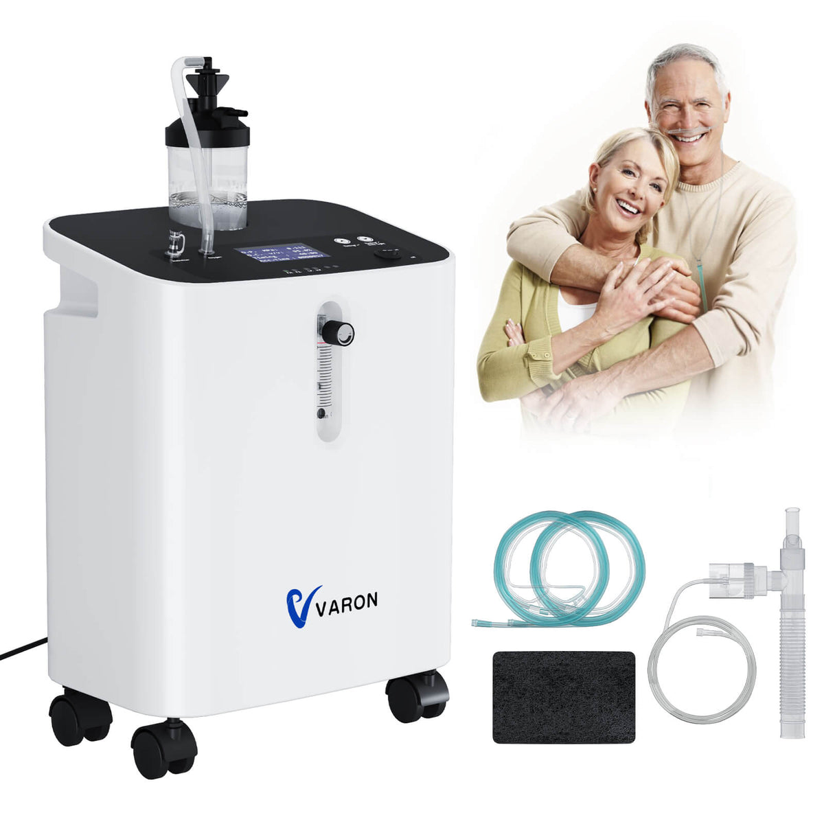 VARON VH-3 PRO | Concentrador de oxígeno para casa, flujo continuo (1-10 L/min)