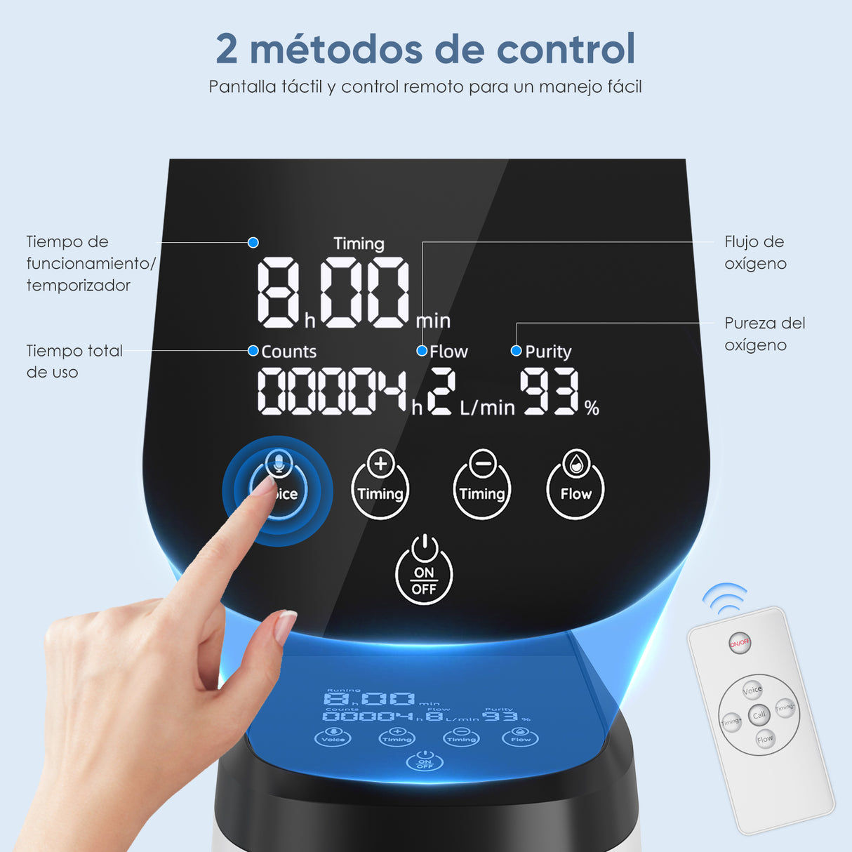 VARON VH-2 PRO | Concentrador de oxígeno doméstico de 1-9 niveles, funcionamiento 24 h