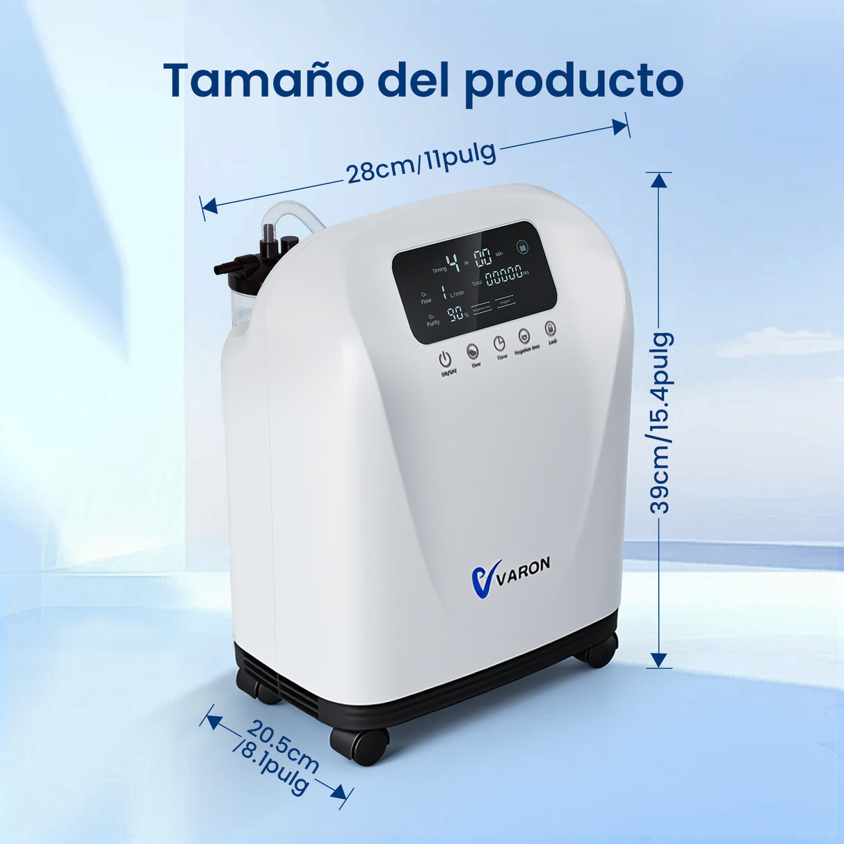 Concentrador de oxígeno doméstico VARON VH-4 | Terapia confortable de 1-9 niveles (ajustable)