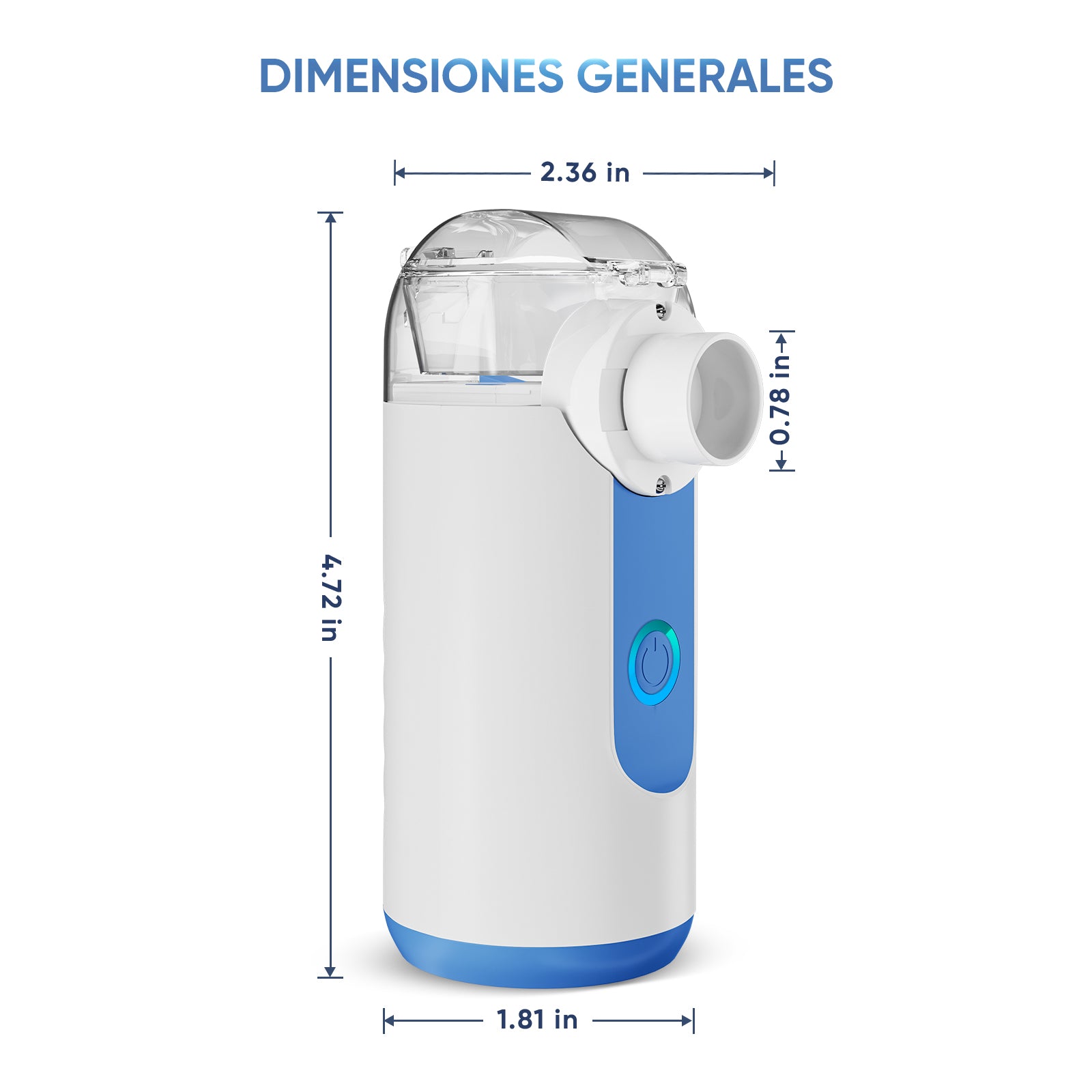 El tamaño del atomizador Varon es de 1,81 pulgadas x 4,72 pulgadas x 2,36 pulgadas.