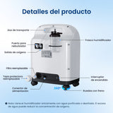 Concentrador de oxígeno doméstico VARON VH-4 | Terapia confortable de 1-9 niveles (ajustable)