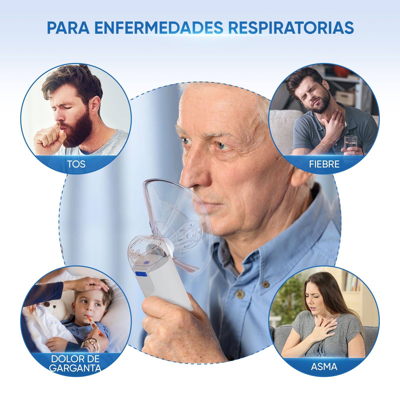 El nebulizador portátil VARON es adecuado para diferentes grupos de personas.