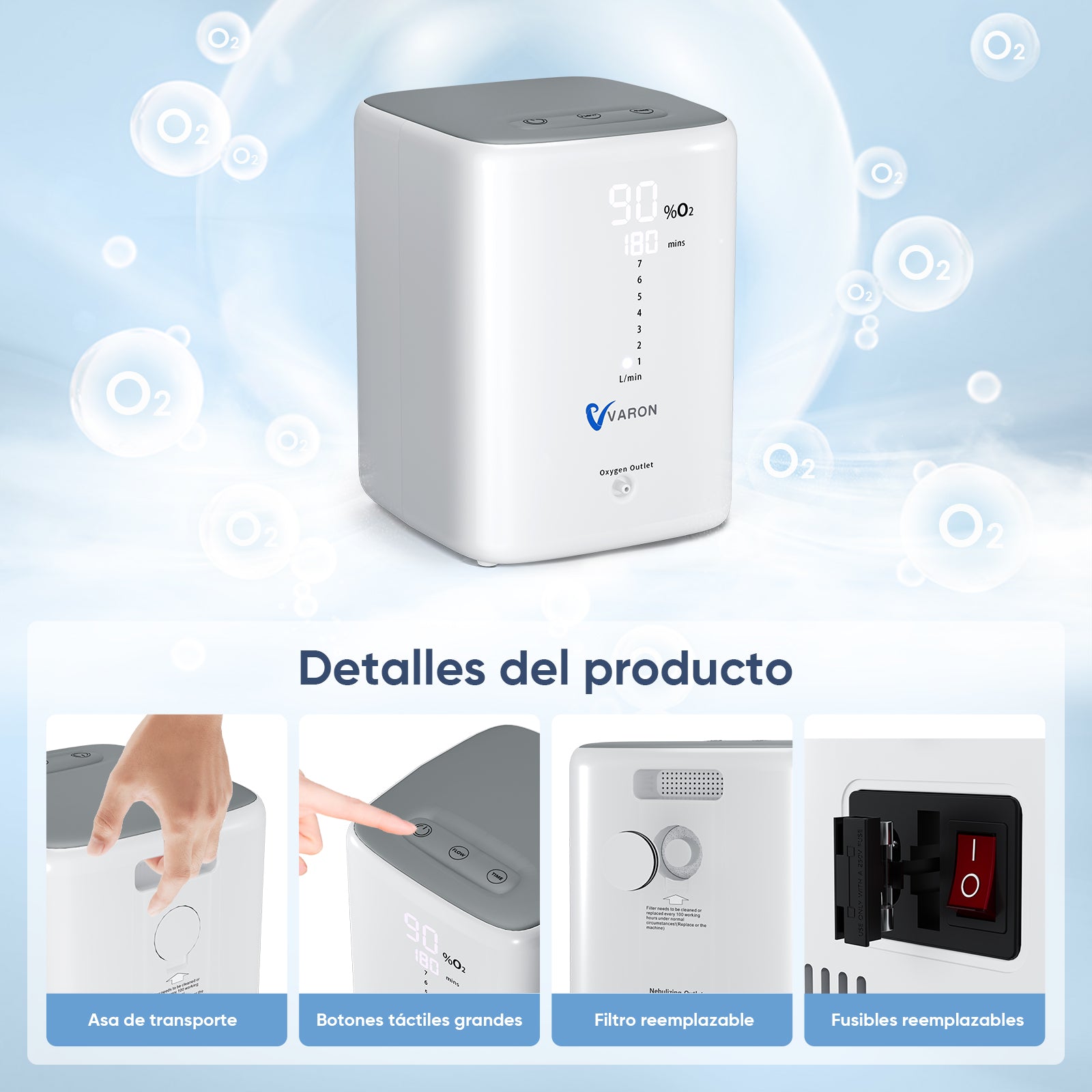 Guía de operación paso a paso para el uso correcto del concentrador de oxígeno doméstico VARON VH-3