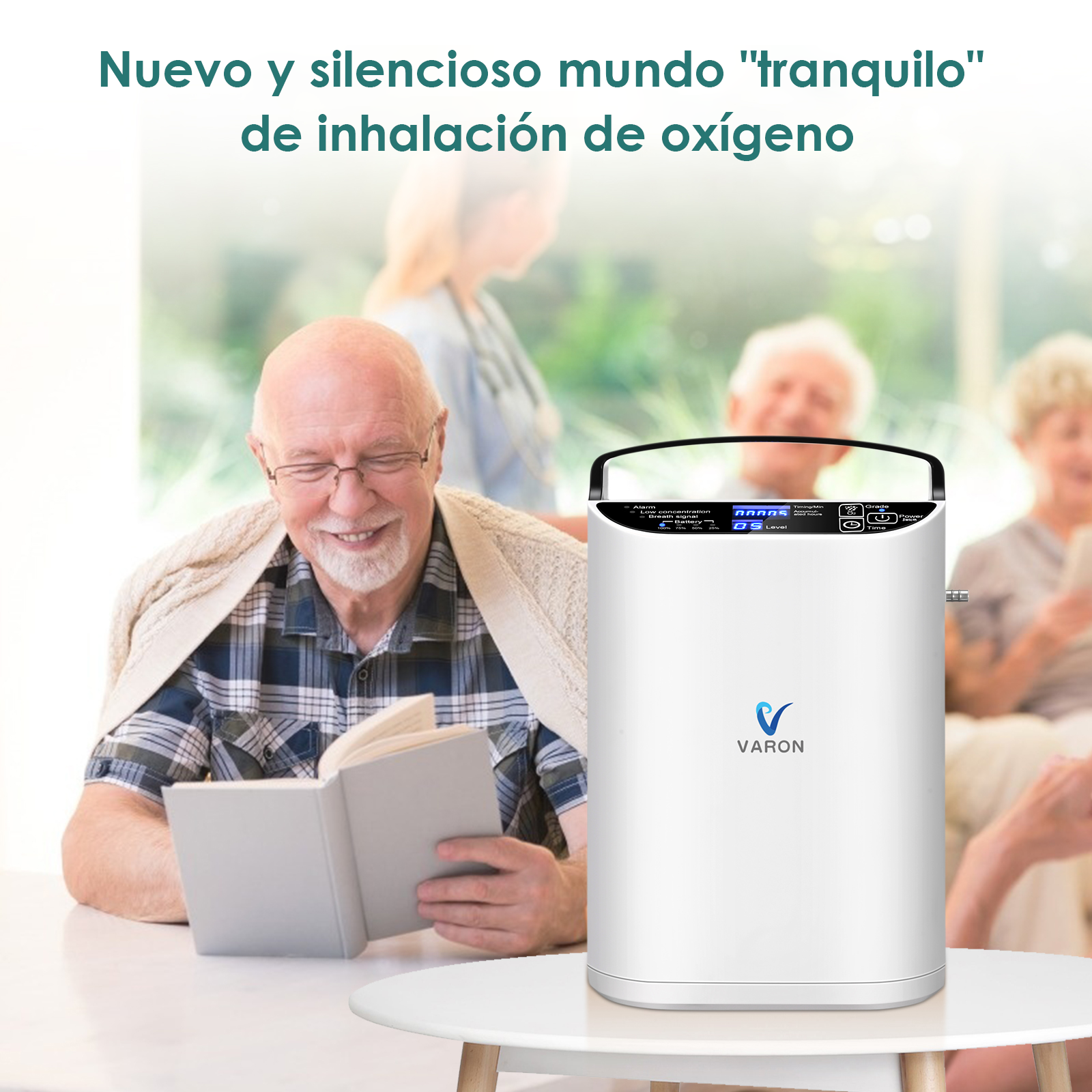 VARON VP-1 | Concentrador de oxígeno portátil de flujo pulsado (1-5 configuraciones)