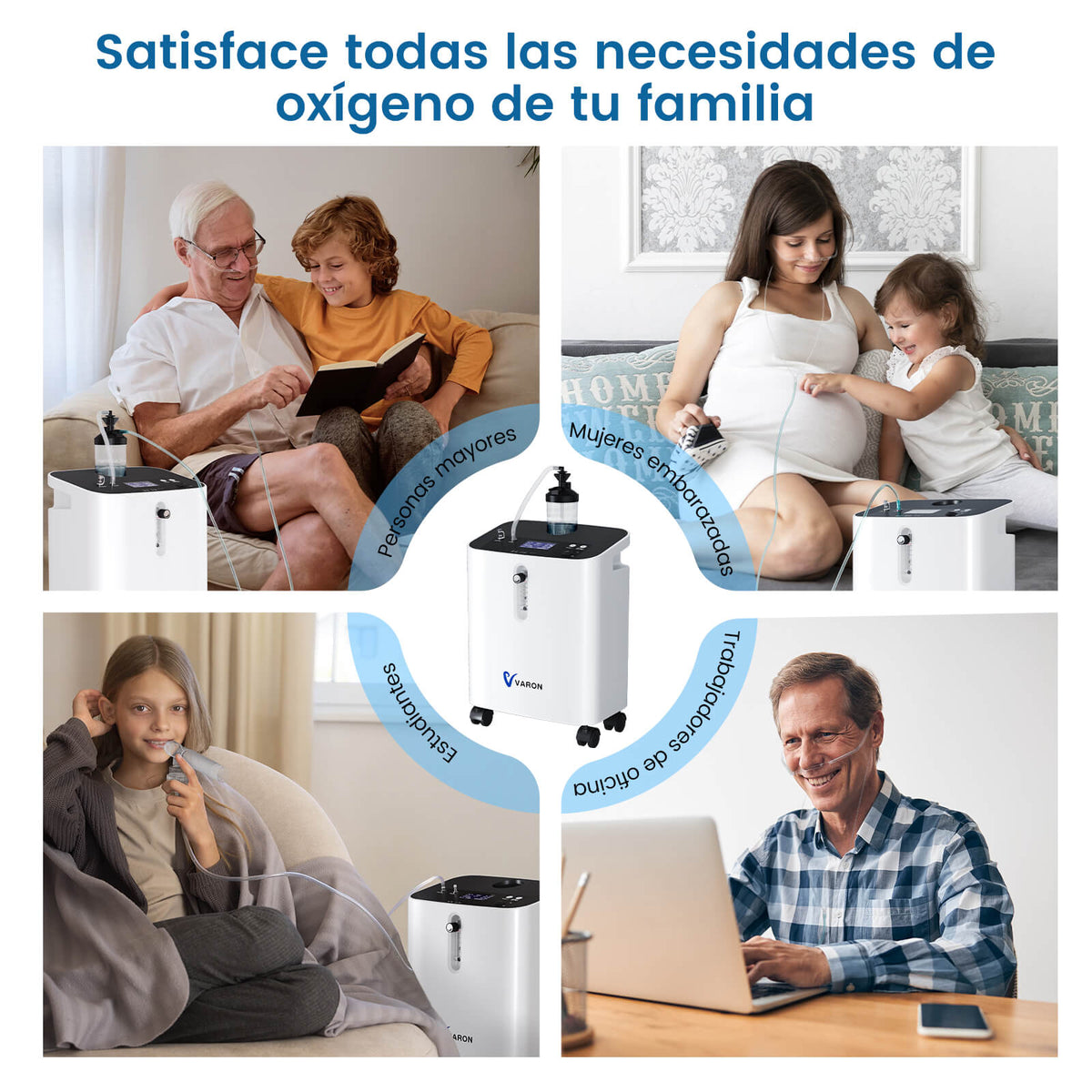 VARON VH-3 PRO | Concentrador de oxígeno para casa, flujo continuo (1-10 L/min)