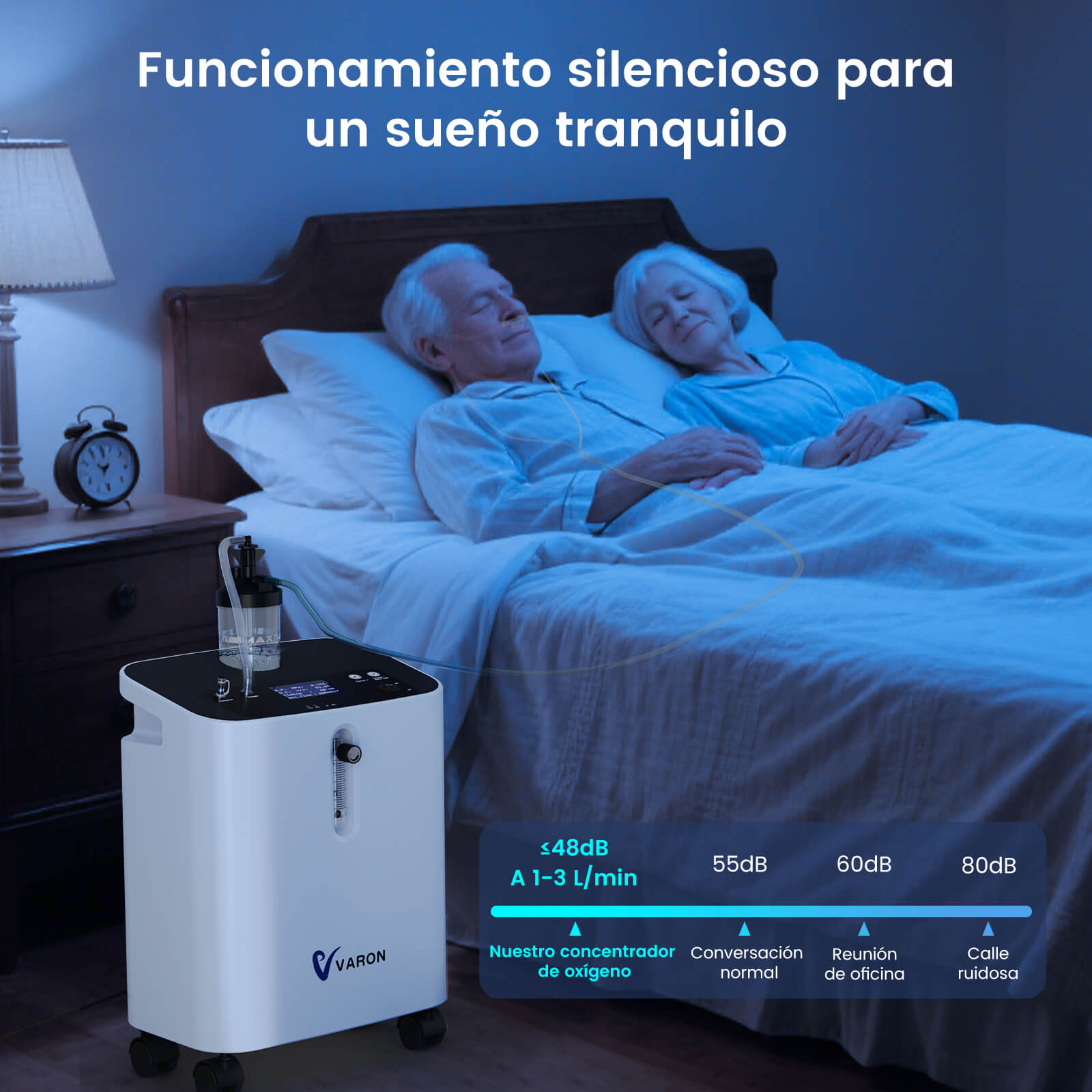 VARON VH-3 PRO | Concentrador de oxígeno para casa, flujo continuo (1-10 L/min)
