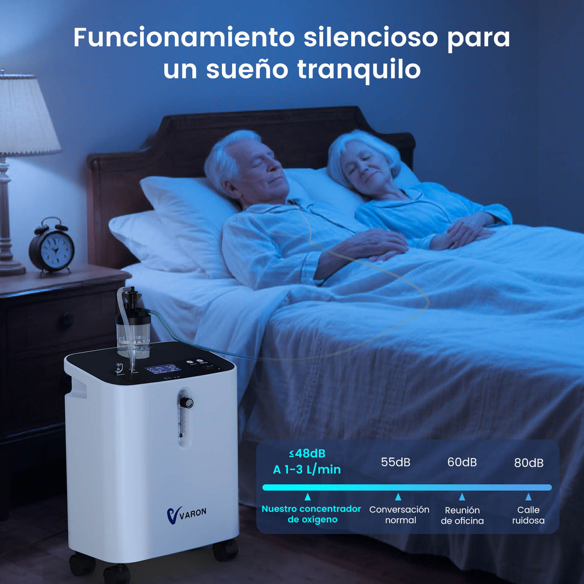 VARON VH-3 PRO | Concentrador de oxígeno para casa, flujo continuo (1-10 L/min)
