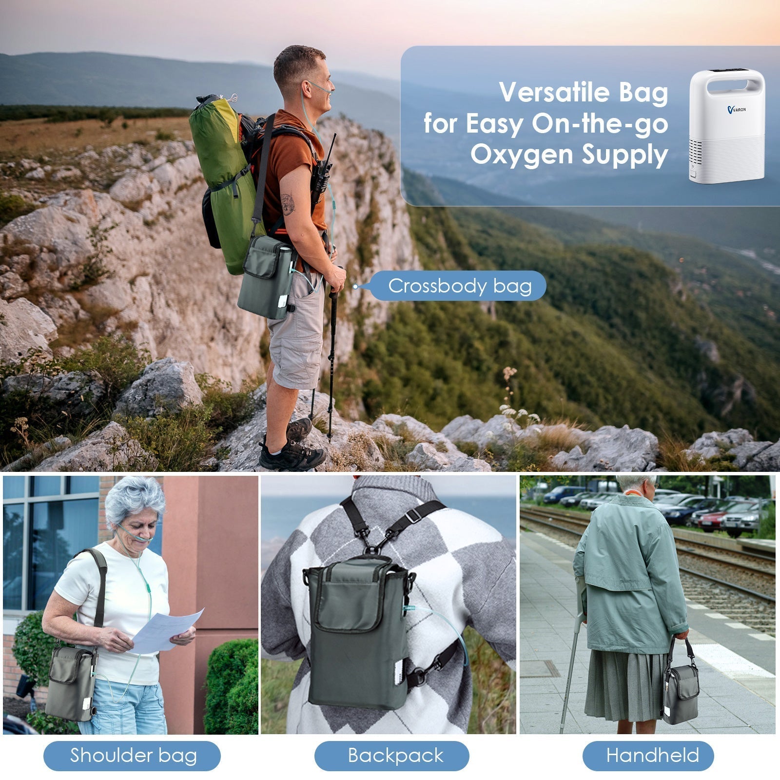 Mochila concentradora de oxígeno portátil VP-2 multifuncional para viajes y uso al aire libre