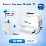 Concentrador de oxígeno portátil continuo VARON VL-2 Light de 3 l/min