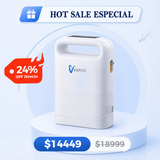 Concentrador de oxígeno portátil VARON VP-2 Pulse | 93 % de oxígeno, batería de larga duración