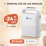 Concentrador de oxígeno portátil VARON VP-2 Pulse | 93 % de oxígeno, batería de larga duración