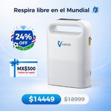 Concentrador de oxígeno portátil VARON VP-2 Pulse | 93 % de oxígeno, batería de larga duración