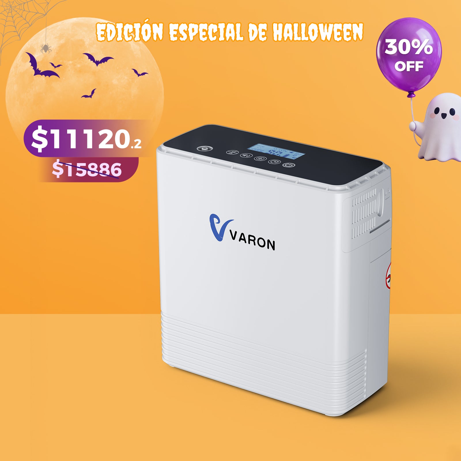 Concentrador de oxígeno portátil continuo VARON VP-6 | Caudal de  1-6 niveles (ajustable)