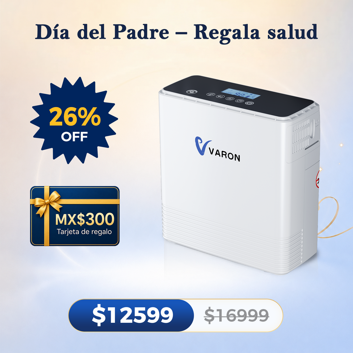 Concentrador de oxígeno portátil continuo VARON VP-6 | Caudal de  1-6 niveles (ajustable)