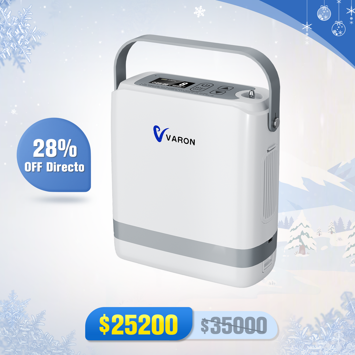 New VARON VP-8G | Concentrador de Oxígeno Portátil de Flujo por Pulsos (niveles 1–8)