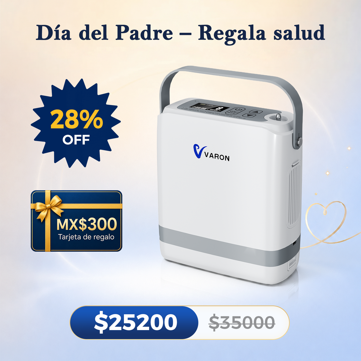 New VARON VP-8G | Concentrador de Oxígeno Portátil de Flujo por Pulsos (niveles 1–8)