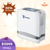 VARON VP-8 Lite | Concentrador de oxígeno de flujo pulsado ligero de 2 kg (7 niveles de flujo)