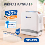VARON VP-8 Lite | Concentrador de oxígeno de flujo pulsado ligero de 2 kg (7 niveles de flujo)