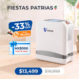 VARON VP-8 Lite | Concentrador de oxígeno de flujo pulsado ligero de 2 kg (7 niveles de flujo)