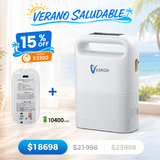 Concentrador de oxígeno portátil VARON VP-2 Pulse | 93 % de oxígeno, batería de larga duración
