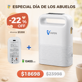 Concentrador de oxígeno portátil VARON VP-2 Pulse | 93 % de oxígeno, batería de larga duración