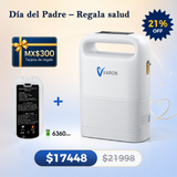 Concentrador de oxígeno portátil VARON VP-2 Pulse | 93 % de oxígeno, batería de larga duración
