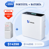 Concentrador de oxígeno portátil continuo VARON VP-6 | Caudal de  1-6 niveles (ajustable)