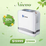 VARON VP-8 Lite | Concentrador de oxígeno de flujo pulsado ligero de 2 kg (7 niveles de flujo)