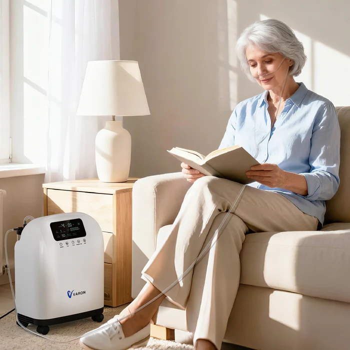 Concentrador de oxígeno doméstico VARON VH-4 | Terapia confortable de 1-9 niveles (ajustable)
