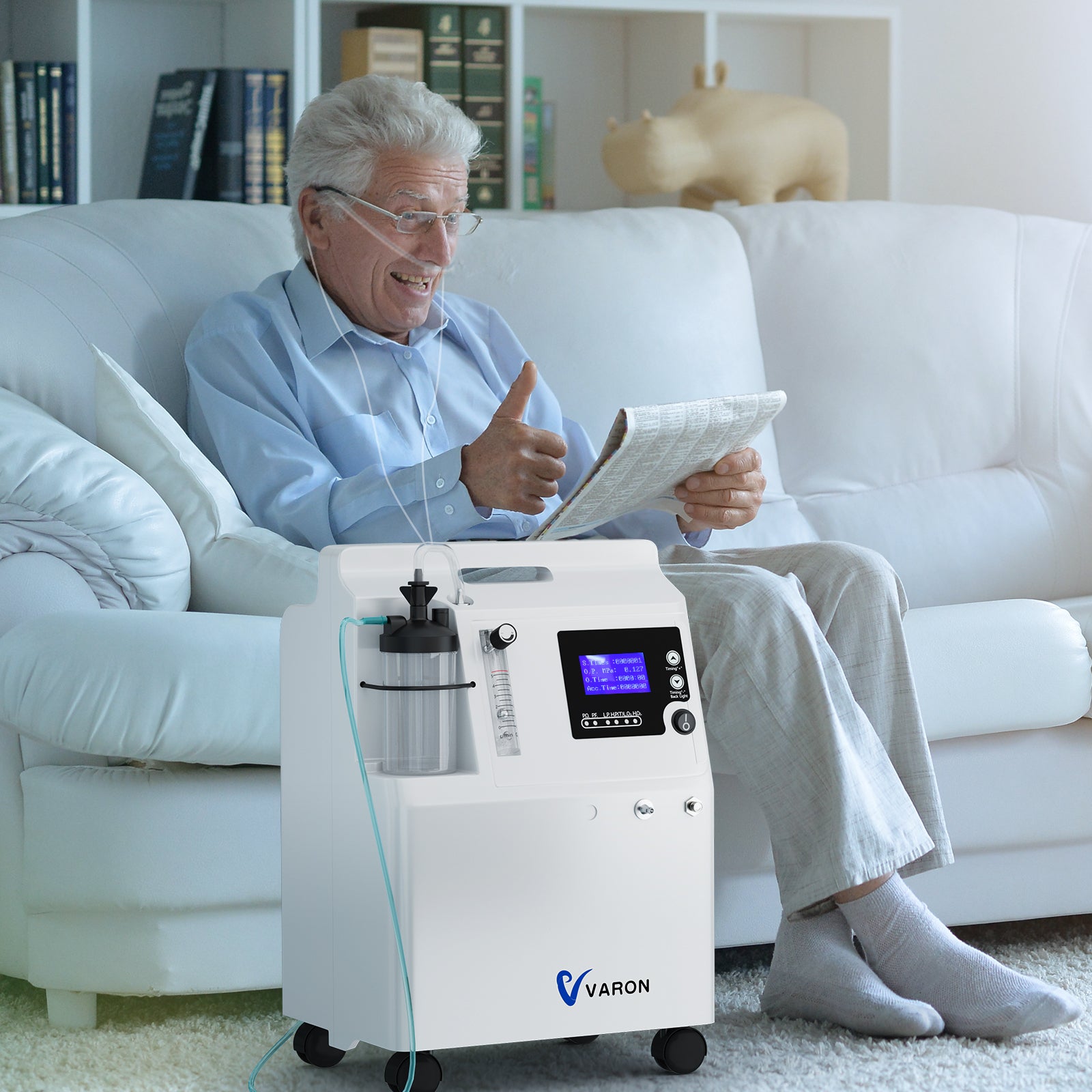 Concentrador de oxígeno VARON Serene 5 para personas mayores
