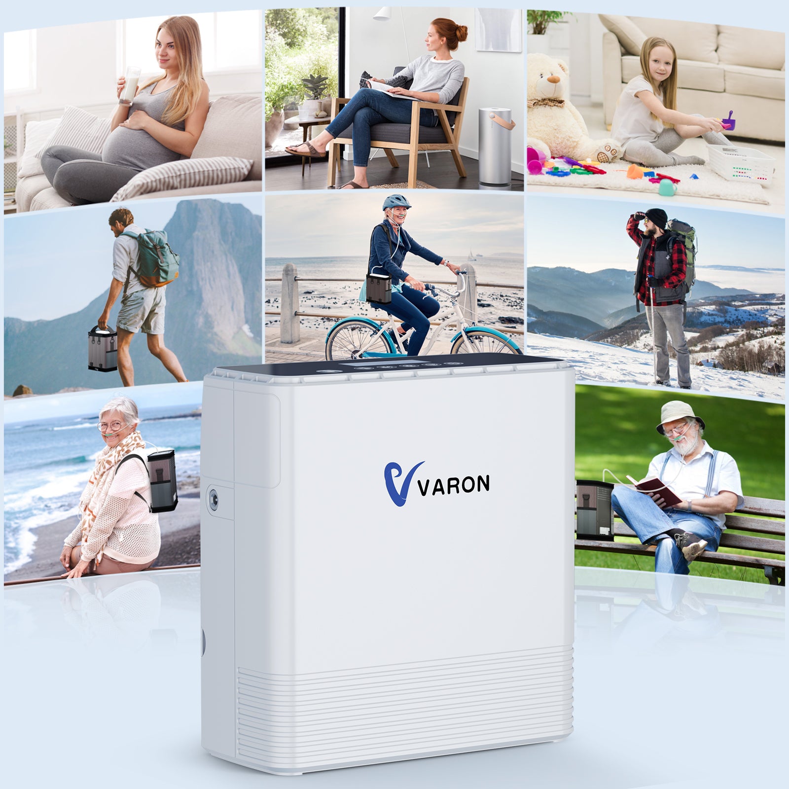 Concentrador de oxígeno de flujo continuo VP-6, adecuado para uso doméstico, de viaje y al aire libre.