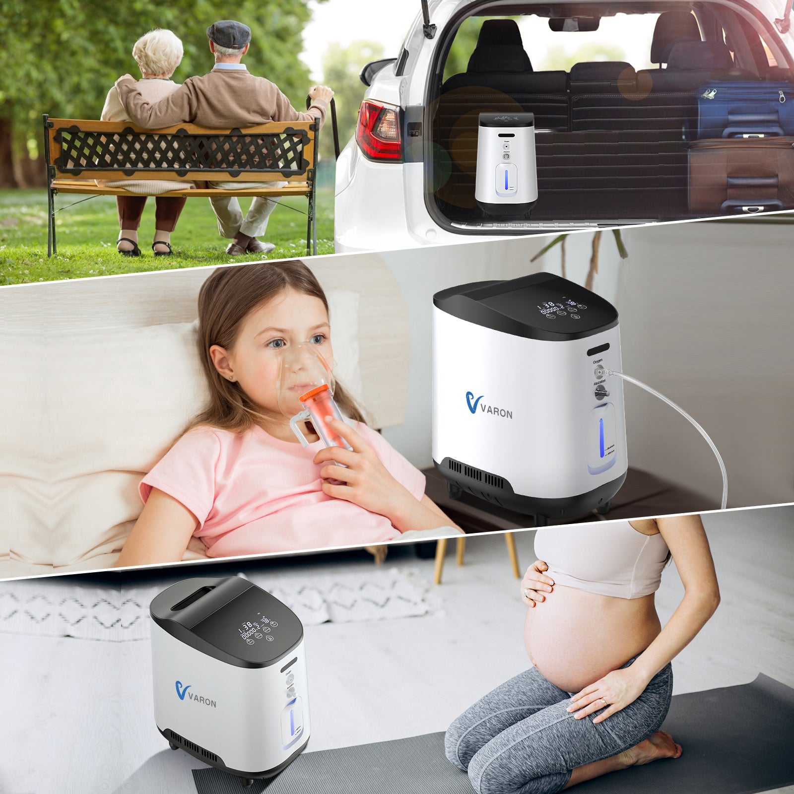 Concentrador de oxígeno continuo doméstico VARON VH-1 para ancianos, niños y ancianos