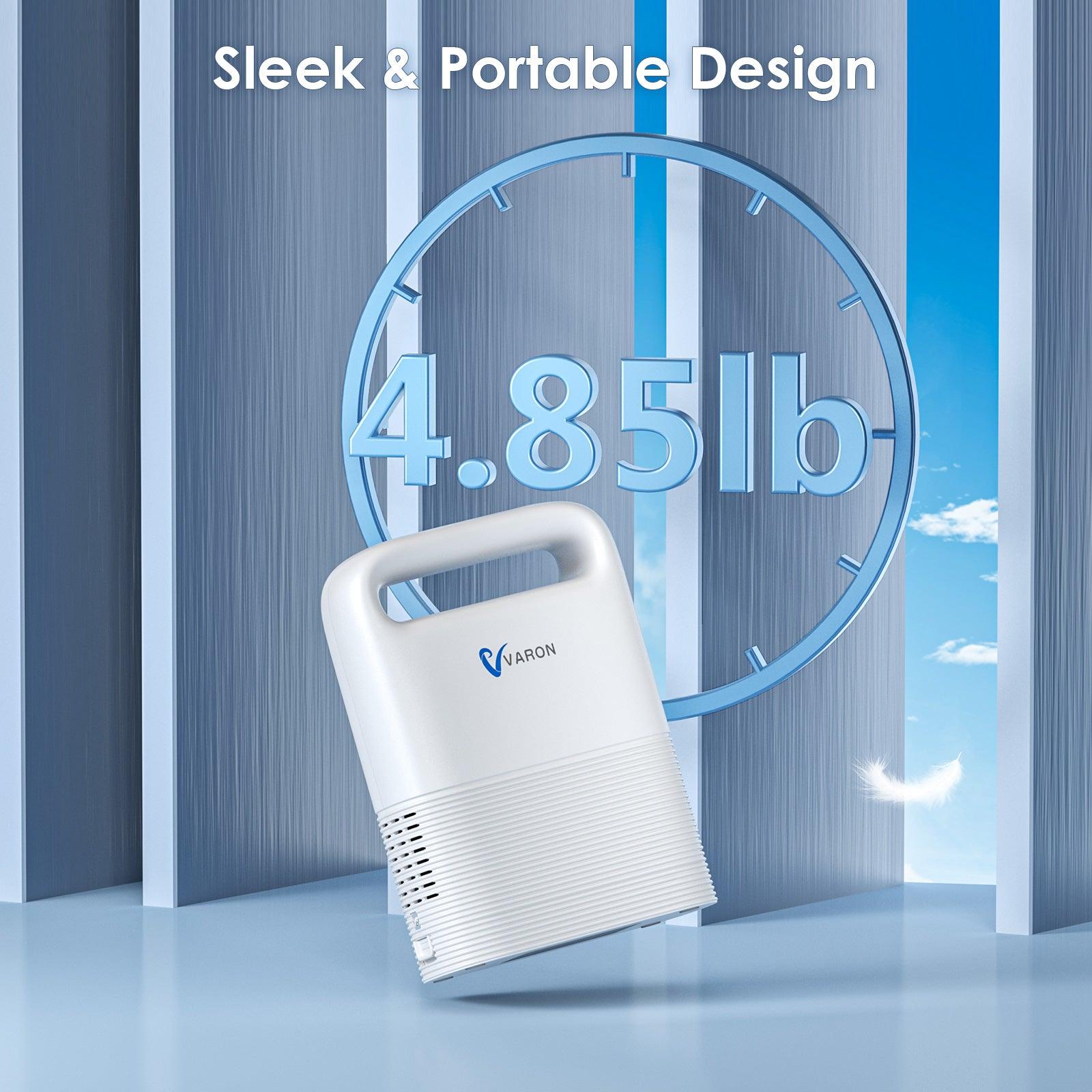 Concentrador de oxígeno portátil de flujo pulsado VARON VP-2, silencioso y confiable
